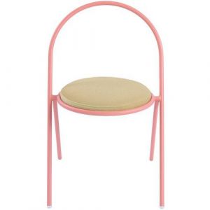 Chaise Galette Simili-cuir Saturne - Rose - Ivoire