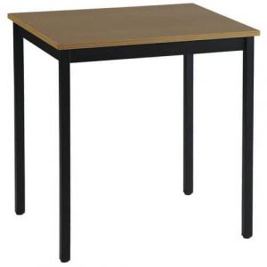 Table Universalis CarrÃ© 100x100 Plateau HÃªtre Pied 9005 Noir