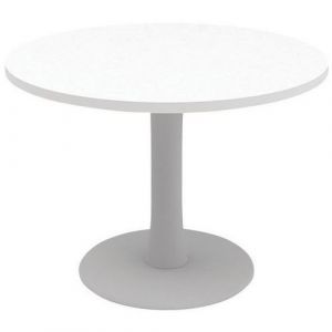 Table De RÃ©union Ronde 100cm Pied Tulipe Blanc/aluminium