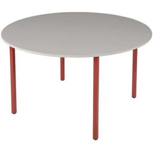Table Universalis Ronde Ã120 Plateau Gris Pied 3000 Rouge