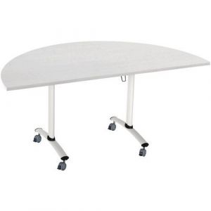 Table Pliante Axe Stratifi&Atilde;&copy;e Demi-lune 160x80 Cm Gris/blanc