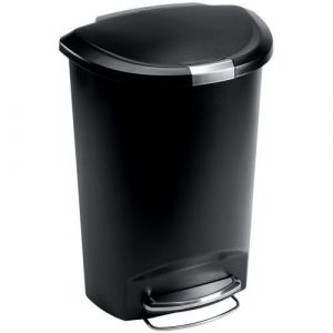 Poubelle &Atilde; P&Atilde;&copy;dale En Plastique Demi-lune 50l Noir
