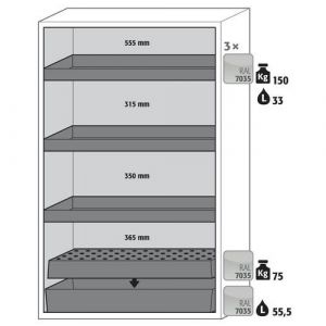 Armoire S90.196.120 Blanc-3&Atilde;&copy;tag&Atilde;&uml;re 1bac &Atilde;poxy 1caillebotis