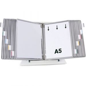 Pupitre D'affichage M&Atilde;&copy;tal Tarifold - A5 - 20 Poches - Gris