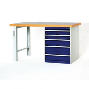 Bott 1 &Atilde;tabli Fixe Cubio Combi Avec 5 Tiroirs - Largeur 150 Cm - Polyrey