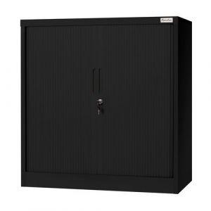 Armoire Basse Portes &Atilde; Rideaux Aris - Noir -manutan Expert