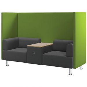 Fauteuil Acoustique 2 Places Avec Tablette/prise Euro Vert