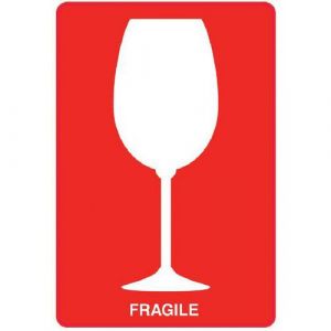 Rouleau Ãtiquette Fond Rouge 112x75mm Fragile