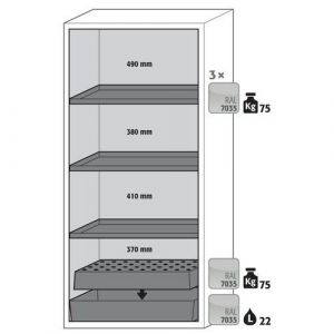 Armoire S&Atilde;&copy;curit&Atilde;&copy; S90.196.090 Blanc-3 &Atilde;tag&Atilde;&uml;re 1 Caillebotis