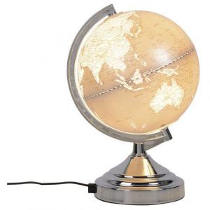 Globe Terrestre M&Atilde;&copy;tal Mundo &Atilde;20 Cm Argent Corep