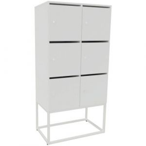 Meuble 6 Cases Kim Courrier+serrure ClÃ© Blanc/blanc