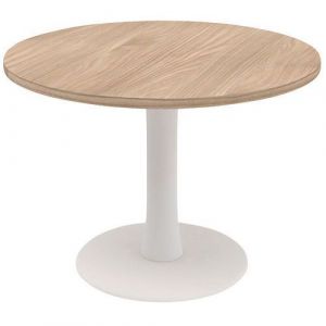 Table De R&Atilde;&copy;union Ronde 100cm Pied Tulipe Orme/blanc