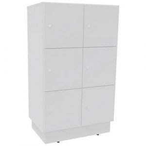 Meuble 6 Cases Eko Serrure ClÃ© Blanc/blanc