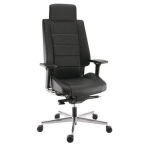 Fauteuil De Travail Ergonomique Cuir Noir