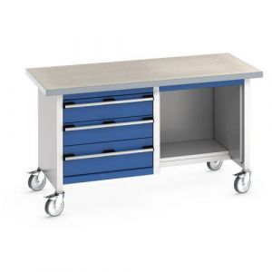 Bott 1 Etabli Roulant Cubio - Plateau Linol&Atilde;&copy;um Avec Tiroir Et Tablette - Bott