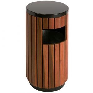 Poubelle D'extÃ©rieur 33l Noir/bois