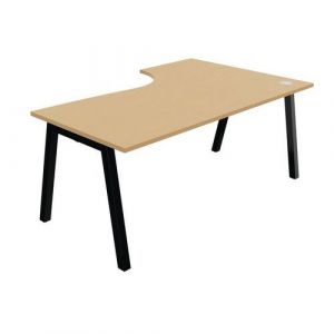 Bureau Compact Partage Retour Gauche 180 Cm H&Atilde;&ordf;tre / Noir