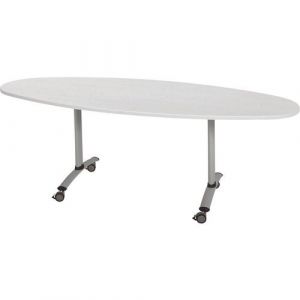 Table Pliante Axe Stratifi&Atilde;&copy;e Ovale 200x90 Cm Gris/alu