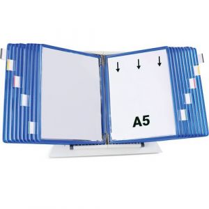 Pupitre D'affichage M&Atilde;&copy;tal Tarifold - A5 - 20 Poches - Bleu