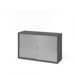Armoire Ã Portes Coulissantes - MÃ©tal-2-graphite-argent