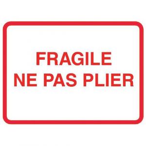 Rouleau Ã?tiquette Fond Blanc 49x68mm "fragile Ne Pas Plier"