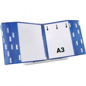 Pupitre D'affichage MÃ©tal Tarifold - A3 - 40 Poches - Bleu