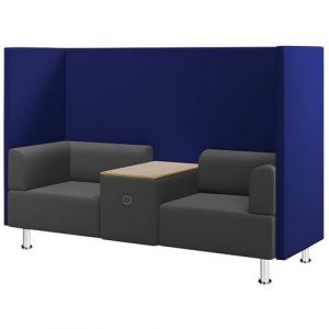 Fauteuil Acoustique 2 Places Avec Tablette/prise Euro Bleu