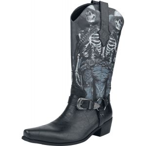 Bottes de motard  de KOI - Scorched One Western Boots - Vintage Black - EU42 &agrave; EU46 - pour Homme - noir
