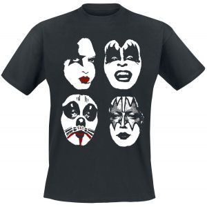 T-Shirt Manches courtes  de Kiss - Faces - S à 3XL - pour Homme - noir