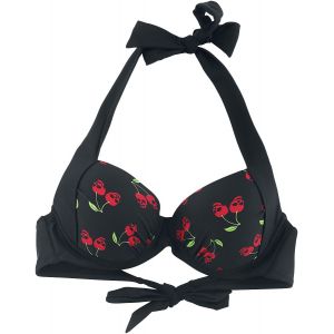 Haut de bikini  de Rock Rebel by EMP - Haut De Bikini Noir Avec Imprim&eacute; Rockabillly - M &agrave; XXL - pour Femme - noir