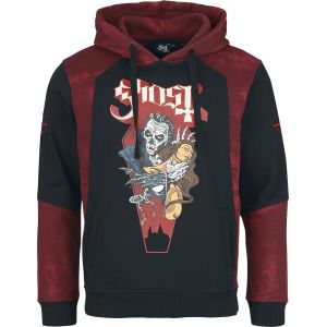 Sweat-shirt &agrave; capuche  de Ghost - Sweat Zipp&eacute; Ghost - Collection Signature EMP - M &agrave; XL - pour Homme - noir/rouge fonc&eacute;