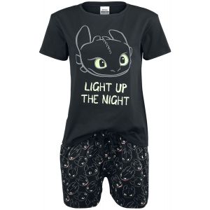 Pyjama  de Dragons - Krokmou - Light Up - S à 5XL - pour Femme - noir