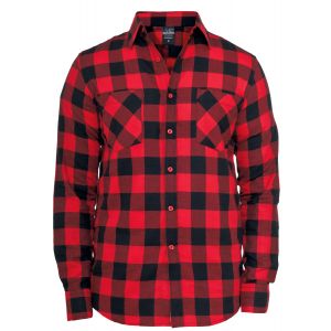 Chemise en flanelle  de Urban Classics - Chemise En Flanelle &Agrave; Carreaux - S &agrave; XXL - pour Homme - noir/rouge