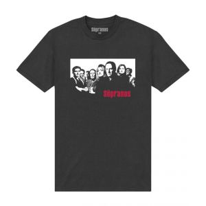 T-Shirt Manches courtes  de The Sopranos - Photo & Logo - beidseitig bedruckt - S à XXL - pour Homme - noir