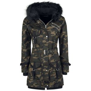 Veste d'hiver Gothic de Gothicana by EMP - Veste Multi-Poches - M à 3XL - pour Femme - camouflage
