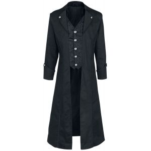 Manteau militaire Gothic de Altana Industries - Manteau Dark Brocade - S à XXL - pour Homme - noir