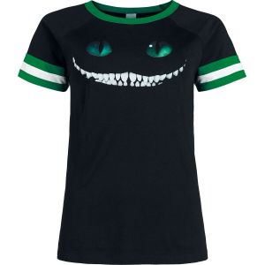 T-Shirt Manches courtes Disney de Alice Au Pays Des Merveilles - Cheshire Cat - S &agrave; XXL - pour Femme - noir