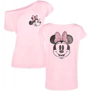T-Shirt Manches courtes Disney de Mickey & Minnie Mouse - Minnie Beauty - S &agrave; 3XL - pour Femme - rose clair