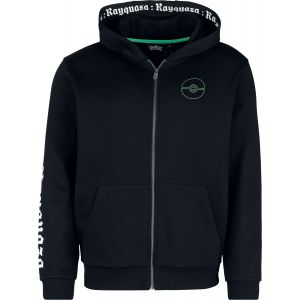Sweat-shirt zippé à capuche Gaming de Pokémon - Rayquaza - S à XXL - pour Homme - noir