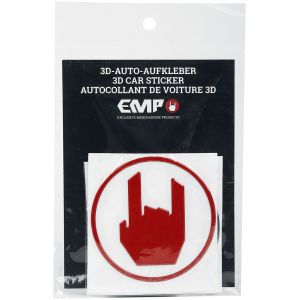 D&eacute;co Pour Voiture  de Collection Sp&eacute;ciale EMP - Sticker Voiture 3D - Rockhand - pour Indiff&eacute;rent - noir/rouge/blanc