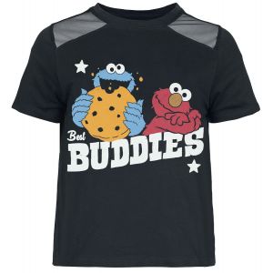 T-Shirt Manches courtes  de Sesame Street - Buddies - Cookie Monster & Elmo - S &agrave; XXL - pour Femme - noir