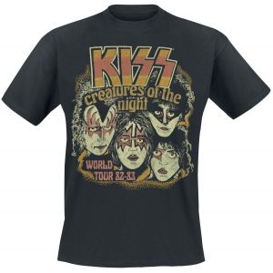 T-Shirt Manches courtes  de Kiss - Creatures World Tour - S à 3XL - pour Homme - noir