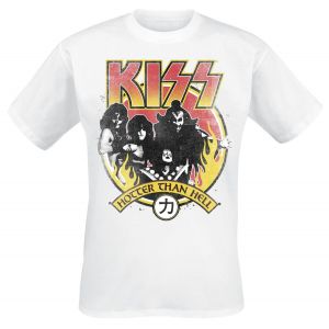 T-Shirt Manches courtes  de Kiss - Hotter Then Hell - S à 3XL - pour Homme - blanc