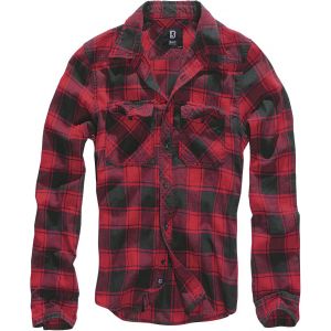 Chemise en flanelle  de Brandit - Chemise À Carreaux - S à 7XL - pour Homme - rouge/noir