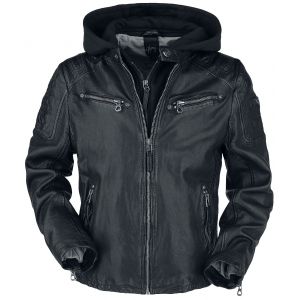 Veste en cuir  de Gipsy - GMRyan - S &agrave; 3XL - pour Homme - noir