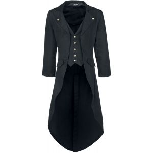 Manteau militaire Gothic de Banned Alternative - Veste Queue De Pie - L à 4XL - pour Homme - noir
