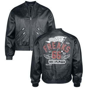 Veste en cuir  de Rock Rebel by EMP - Rock Rebel X Route 66 - Leather Jacket - S &agrave; XXL - pour Femme - noir