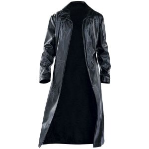 Manteau en imitation cuir  de Manteau Tribal - M à 5XL - pour Homme - noir