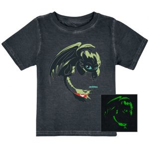 T-Shirt Manches courtes  de Dragons - Enfants - Krokmou - Phosphorescent - 98 à 164 - pour Unisexe - multicolore
