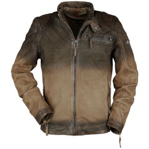 Veste en cuir  de Gipsy - Arne Slim Fit Lamov - S à 3XL - pour Homme - marron foncé